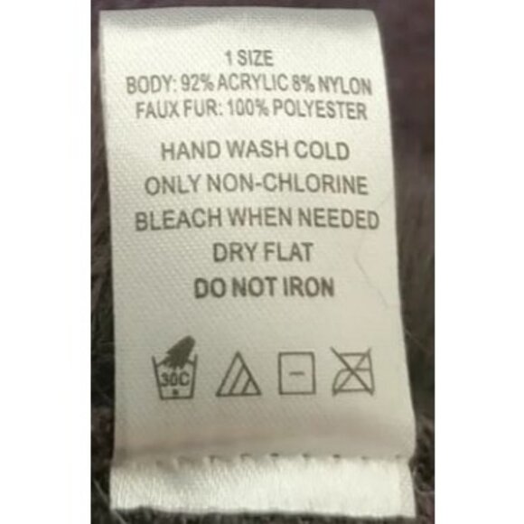 This & That Gray Faux Fur Trim Poncho Cape One Size - Picture 5 of 15